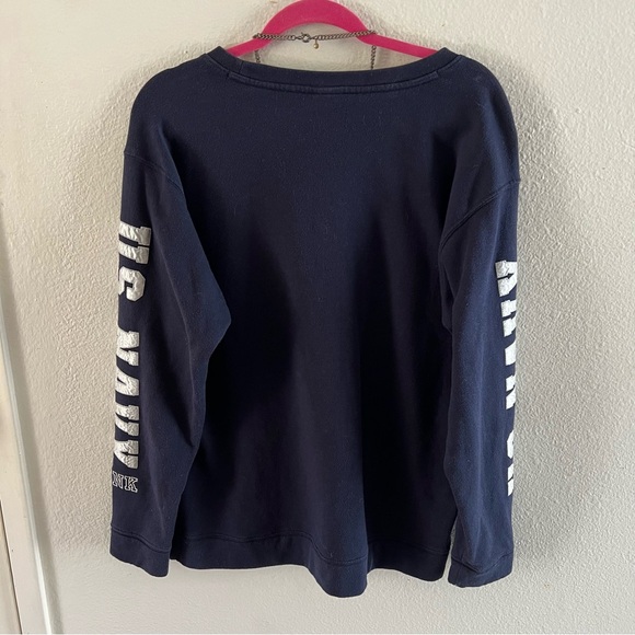 VS US NAVY Sequin Sweatshirt Blue Silver Victoria Secret - Picture 3 of 3